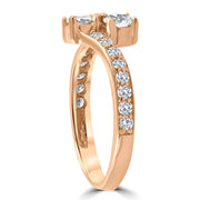 [14K, 1 Carat] Rose Gold Forever 2-Stone Diamond Engagement Ring