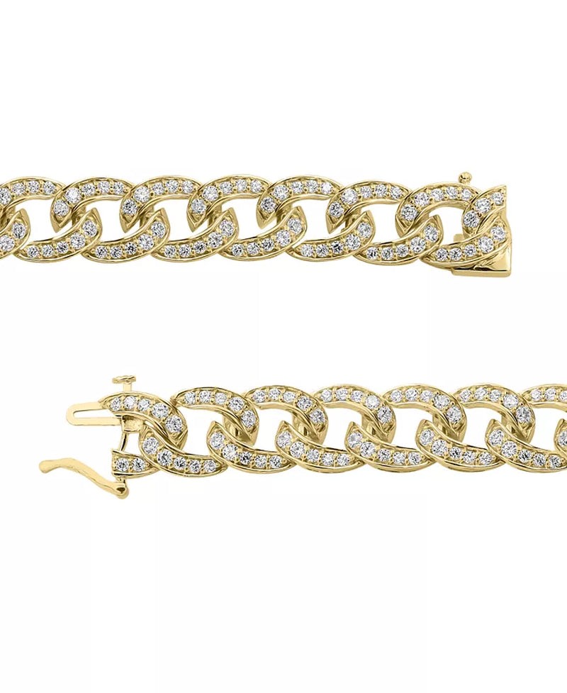 [10K, 6 Ct. T.W.] Gold Mens' Diamond Curb Link Bracelet