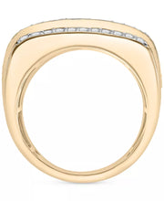 [10K, 2 Ct. T.W.]  Gold Mens Diamond Multi Row Cluster Ring