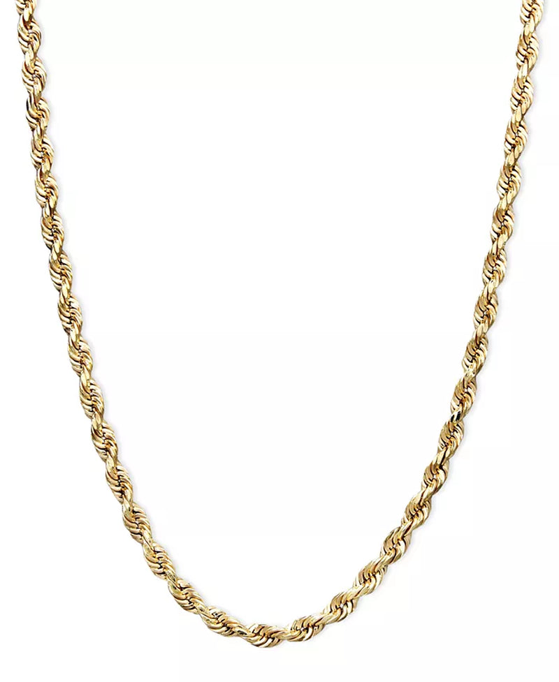 [14K, 2-1/2Mm] White Gold 18" Diamond-Cut Rope Chain Necklace