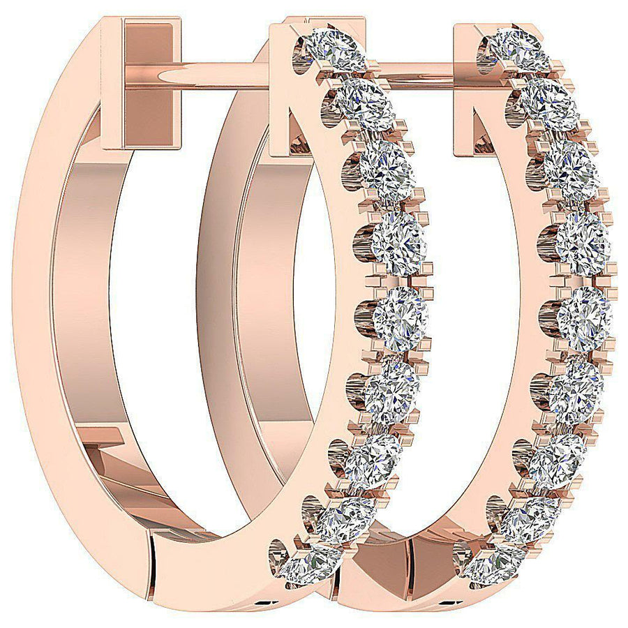 Hoops Earrings round Diamond 