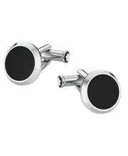 Mens Steel and Black Onyx Cufflinks