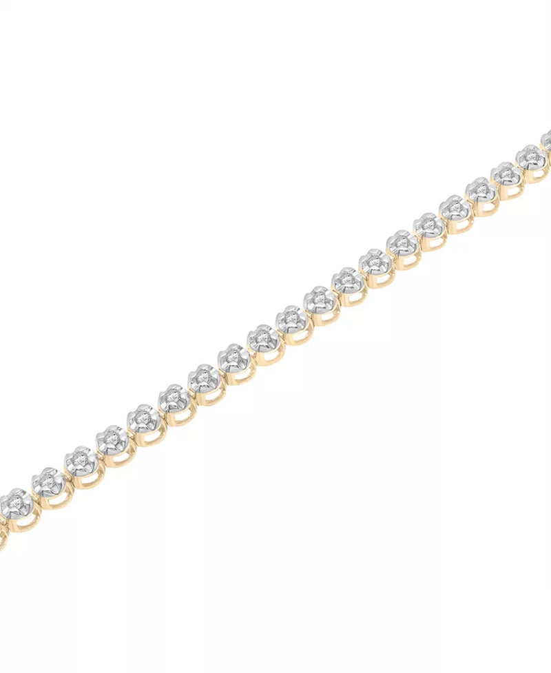 [1/2 Ct. T.W.] 10K Yellow Gold Diamond Bracelet