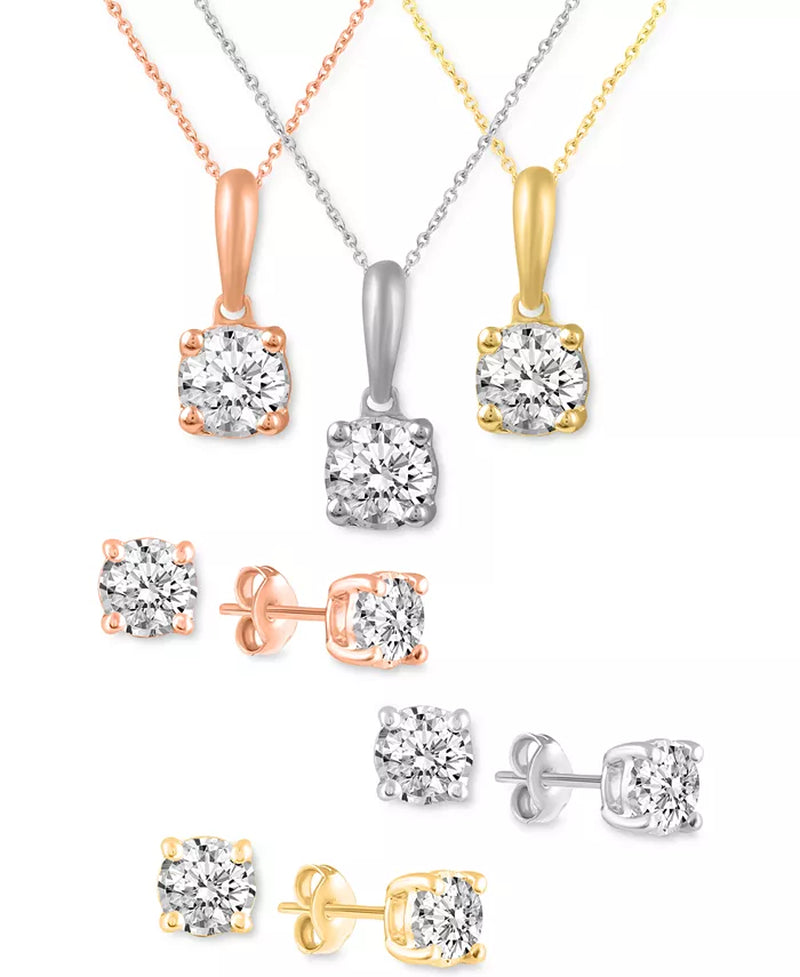 Diamond Solitaire Pendant Necklace