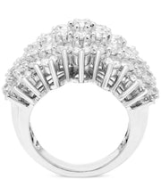 [14K, 5 Ct. T.W.] White Gold Diamond Cluster Statement Ring