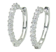 Hoop Earrings Natural round Diamond