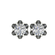 [14K, 0.30 Ct] Solitaire Studs Natural Diamond With Six Prong