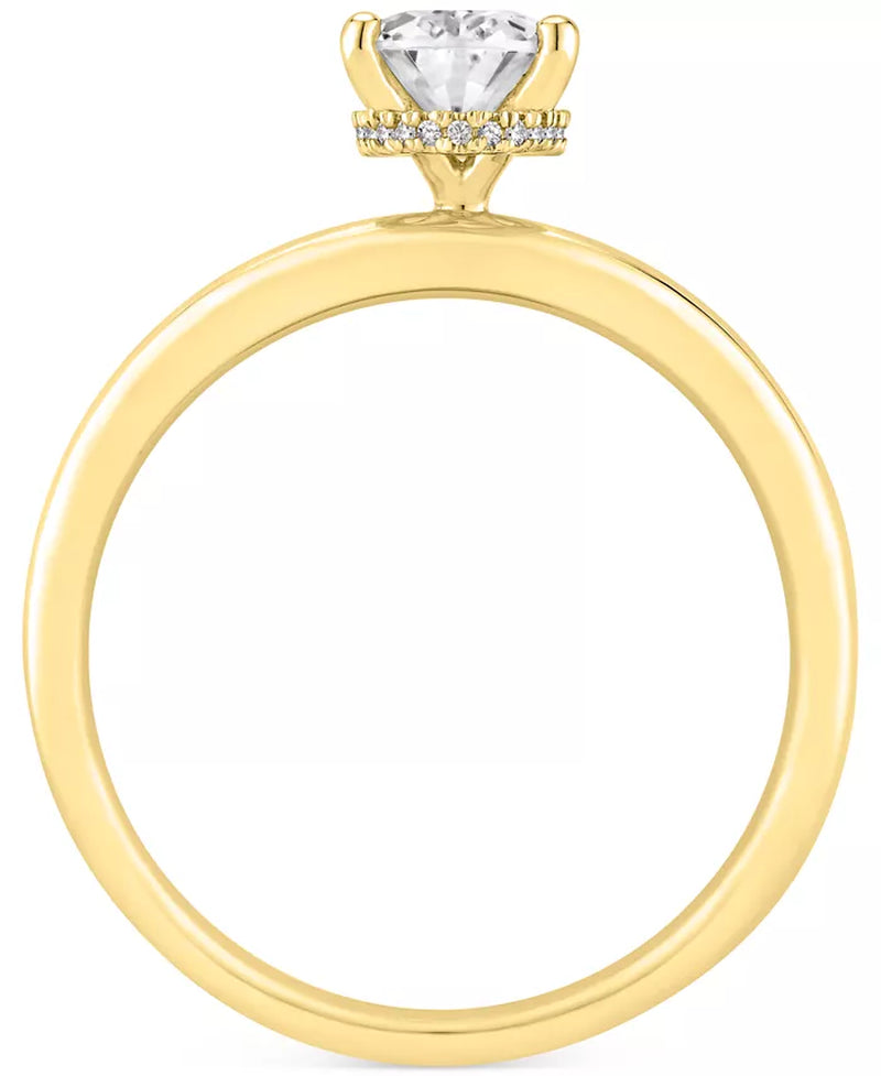 [14K, 1 Ct. T.W.] Gold GIA Certified Diamond Oval Engagement Ring