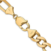 14K Yellow Gold 10Mm Flat Figaro Chain Necklace 26In Necklace for Men Women