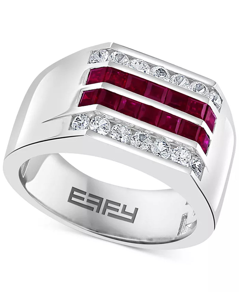 Sterling Silver Ruby (1 Ct. T.W.) & White Sapphire (1-1/4 Ct. T.W.) Ring