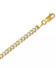 18" Two-Tone Open Curb Link Chain Necklace (3-5/8Mm) in Solid 14K Gold & White Gold