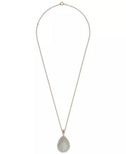 [14K, 1 Ct. T.W.] Two-Tone Gold Diamond Teardrop Cluster Pendant