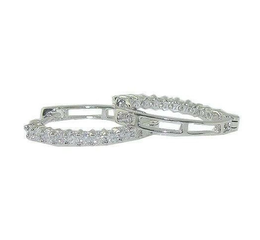 Hoop Earrings Natural round Diamond