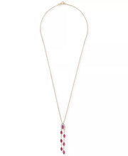 Ruby (2-1/3 Ct. T.W.) & Diamond (1/10 Ct. T.W.) Navette Dangling Chain 18" Pendant Necklace in 14K Gold