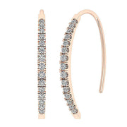 [14K, 0.40 Ct] White Yellow Rose Gold Diamond Hoops Earring