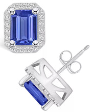 Dazzling Tanzanite (3-1/5 Ct. T.W.) & Diamonds (3/8 Ct. T.W.) Halo Studed Earrings