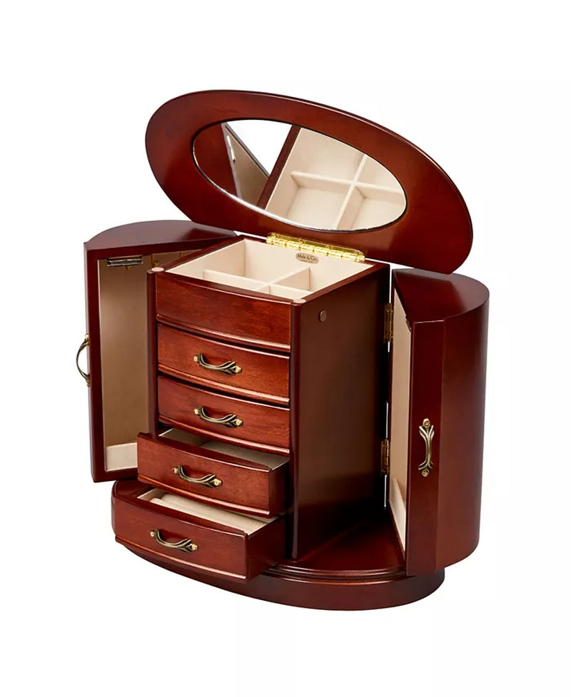 The "Heloise" Walnut Finish Wooden Jewelry Organizer