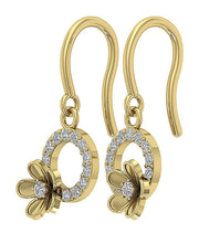 [14K, 0.40 Ct] Yellow Gold Hoops Earrings With Natural Round Cut Diamond Prong Set