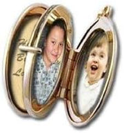 [14K] Solid Yellow Gold Oval Four Photo Locket 1 Inch X 1-1/4 Inch