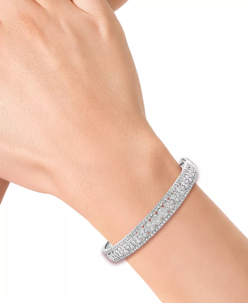 [3-1/20 Ct. T.W.] 14K White Gold EFFY® Diamond Openwork Bangle Bracelet