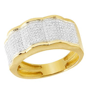 10K Yellow Gold 0.75Ctw Micropave D/Cut Mens Style Ring