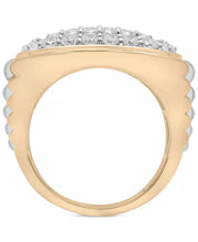 [10K, 2 Ct. T.W.] Gold Men's Diamond Cluster Two-Tone Ring