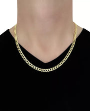 [14K] Solid Gold 22" Open Curb Men's Link Chain Necklace (5-3/4Mm)