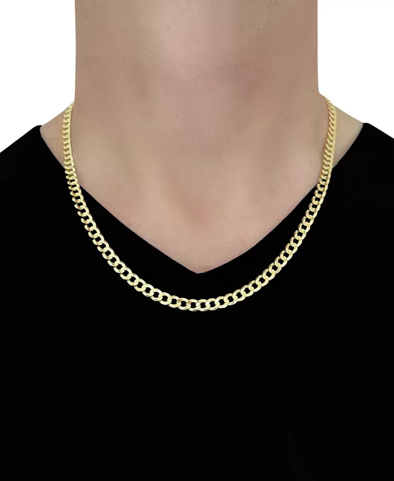 [14K] Solid Gold 22" Open Curb Men's Link Chain Necklace (5-3/4Mm)