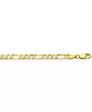 [14K, 4Mm] Solid  Gold Figaro Link 18" Chain Necklace