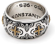 [18K] Gold & Sterling Silver Grecian Band Ring