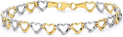 2 Tone Polished Heart Bracelet 