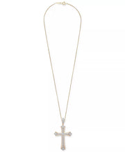 [14K, 1/2 Ct. T.W.] Gold-Plated Sterling Silver Diamond Cross Pendant