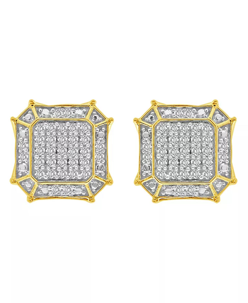 [10K, 1/3 Ct.T.W.] Yellow Gold Men's Diamond Earring