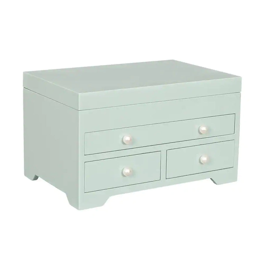 Bianca Wooden Jewelry Box in Seafoam