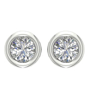 [14K, 0.40 Ct] Gold Solitaire Natural Diamond Stud Earrings With Screw Backs