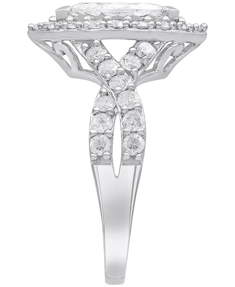 [14K, 2 Ct. T.W.] White Gold Diamond Marquise Bridal Set