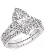 Set -[14K, 2-1/4 Ct. T.W.] White Gold  GIA Certified Diamond Marquise Halo Bridal Set