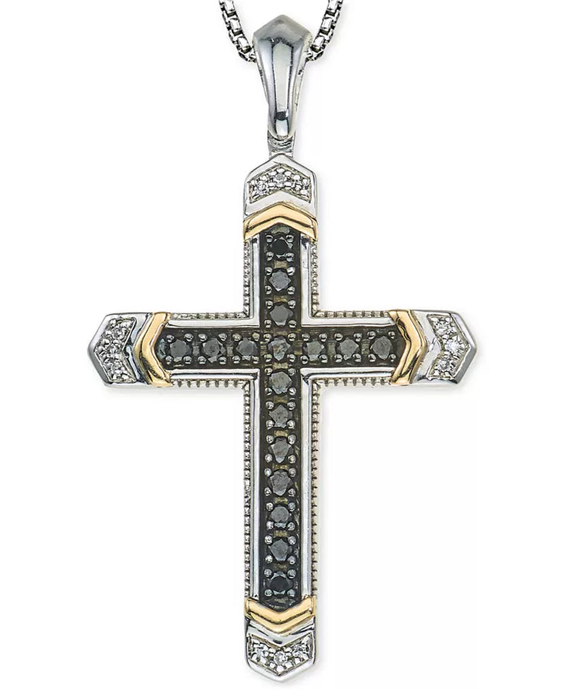 [10K, 1/4 Ct. T.W.] Gold Diamond Cross Pendant