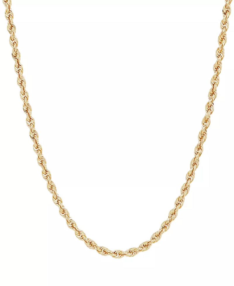 [14K, 2-1/2Mm] White Gold 18" Diamond-Cut Rope Chain Necklace