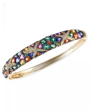 [14K] Gold Multicolor Sapphire (7-5/8 Ct. T.W.) & Diamond (1/4 Ct. T.W.) Starfish Bangle