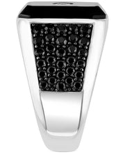 EFFY® Men'S Onyx, Black Spinel & Diamond (1/20 Ct. T.W.) Ring in Sterling Silver