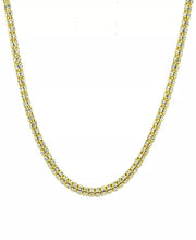 [10K ]Two-Tone Gold Ice Link 16" Chain Necklace