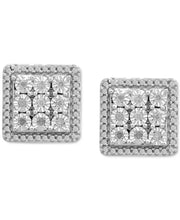 [1/10 Ct. T.W.] Sterling Silver Men's Diamond Cluster Stud Earrings