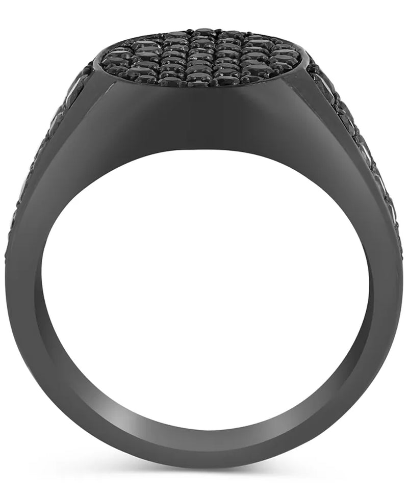 [2-1/3 Ct. T.W.] Men's Spinel Ring in Black Pvd-Plated Sterling Silver