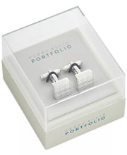 Perry Ellis Silver Plaid Cufflinks