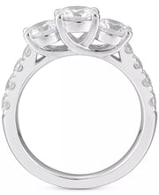 [14K, 2 Ct. T.W.] White Gold Diamond Three Stone Engagement Ring