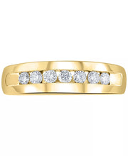 [14K, 1/2 Ct. T.W.] Gold Men's Diamond Channel-Set Band