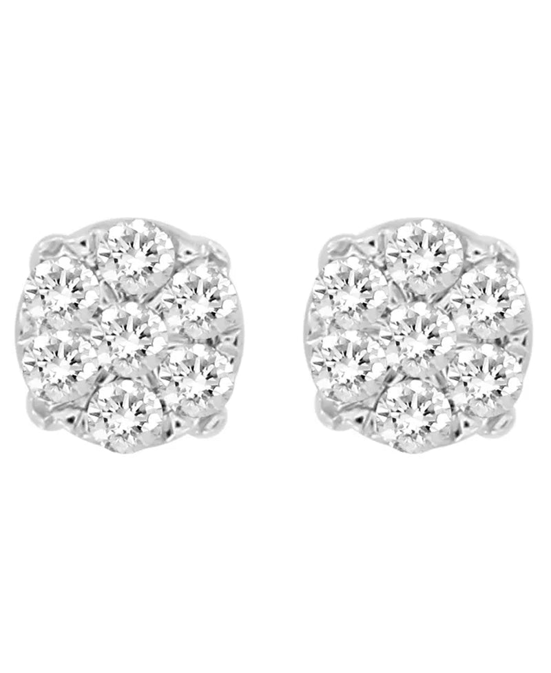 [10K, 1/4 Ct.T.W] Yellow Gold Diamond Earring Set