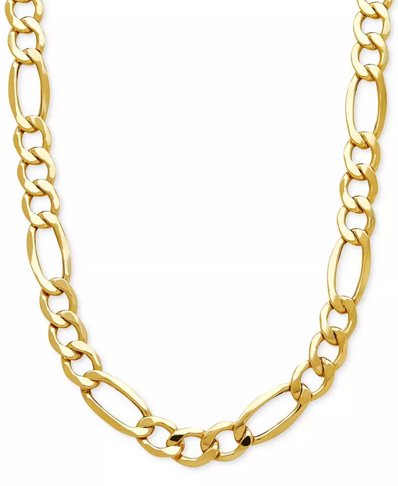 [10K] Gold Men's Figaro Link Chain Necklace