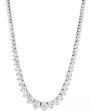 [14K, 15 Ct. T.W.] White Gold Diamond Fancy 17" Collar Tennis Necklace